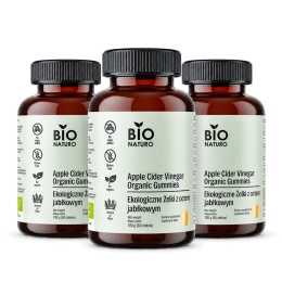 3x Ocet Jabłkowy w Żelkach BIO Żelki 60szt. / BioNaturo