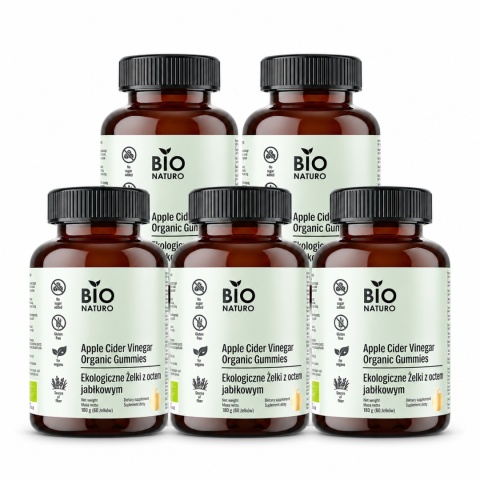 5x Ocet Jabłkowy w Żelkach 60 szt. / BioNaturo