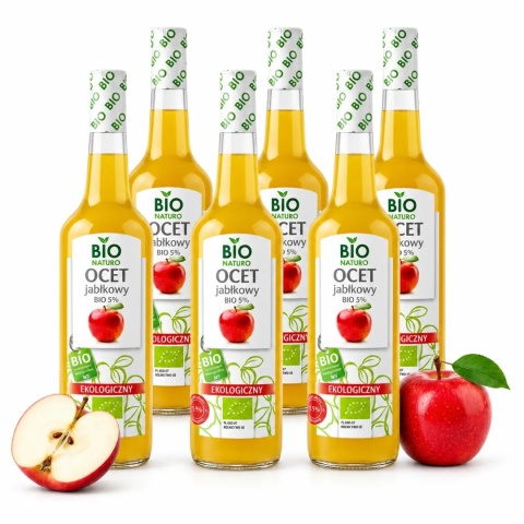 6x Ocet Jabłkowy BIO 700ml / BioNaturo