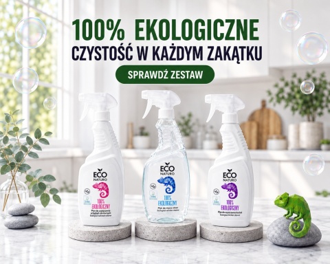 EKO Zestaw do Sprzątania 3 szt. Płyn Kuchnia Łazienka Szyby / EcoNaturo