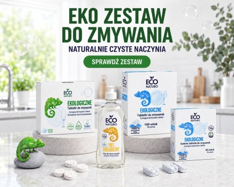 EKO Zestaw do Zmywania 4 szt. Tabletki do zmywarki i Płyn do naczyń / EcoNaturo