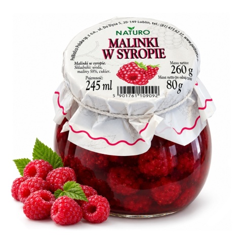 Malinki w Syropie 260g / Naturo