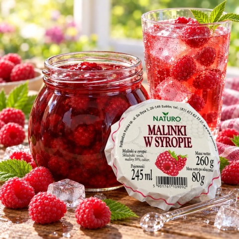 Malinki w Syropie 260g / Naturo
