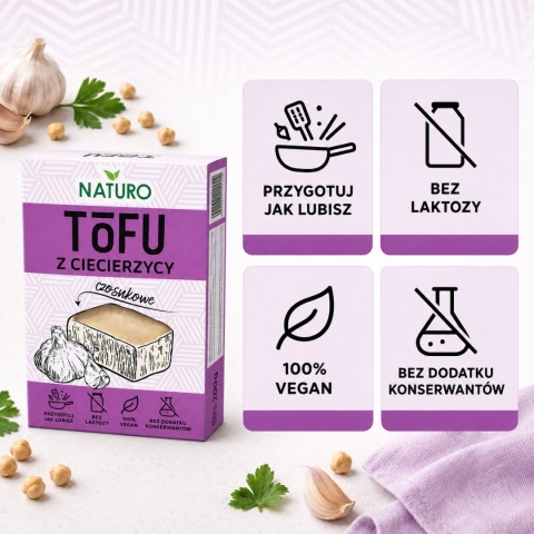 Tofu z Ciecierzycy CZOSNKOWE 200g / Naturo