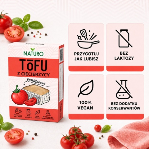 Tofu z Ciecierzycy POMIDOROWE 200g / Naturo